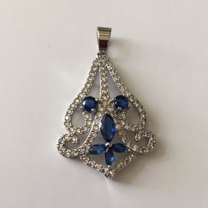 Beautiful Sapphire Diamond 925. Pendant